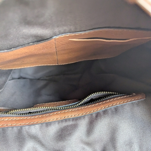 Anonimo Fiorentino Pebbled Leather Drawstring Closure Backpack Bookbag Brown - Picture 11 of 16